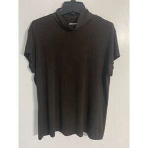 Chico’s Traveler’s mock neck tee brown metallic size 3 (XL) comfort casual